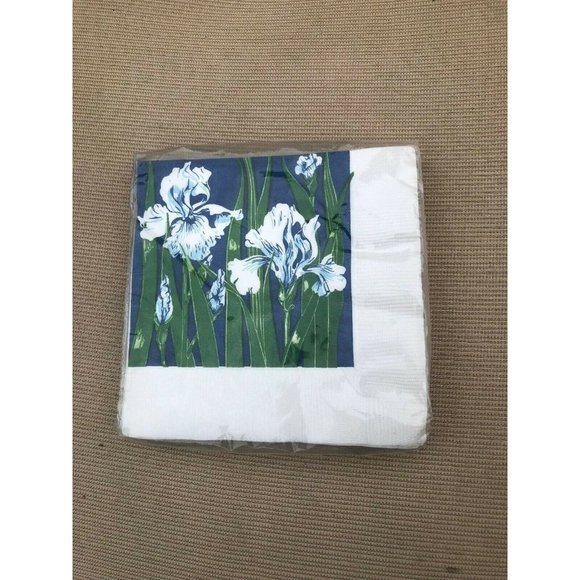 GORDON FRASER GALLERY Beverage Napkins 16 Ct Iris Flower pattern NEW - Picture 1 of 3